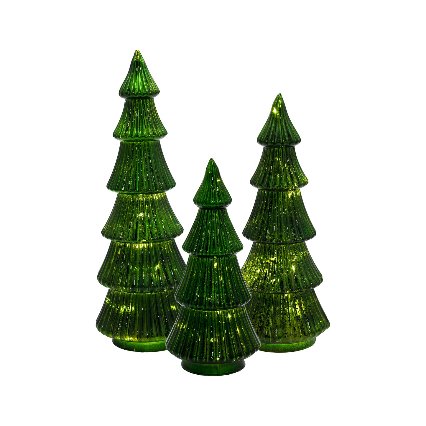 Battery-Operated Tabletop Christmas Trees - Set of 3