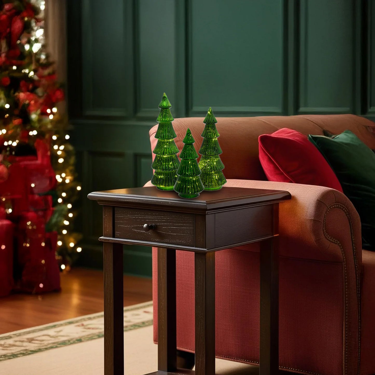 Battery-Operated Tabletop Christmas Trees - Set of 3