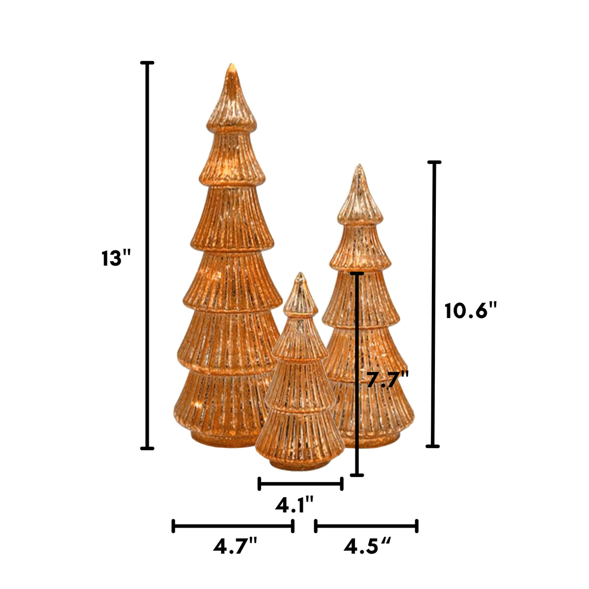 Battery-Operated Tabletop Christmas Trees - Set of 3