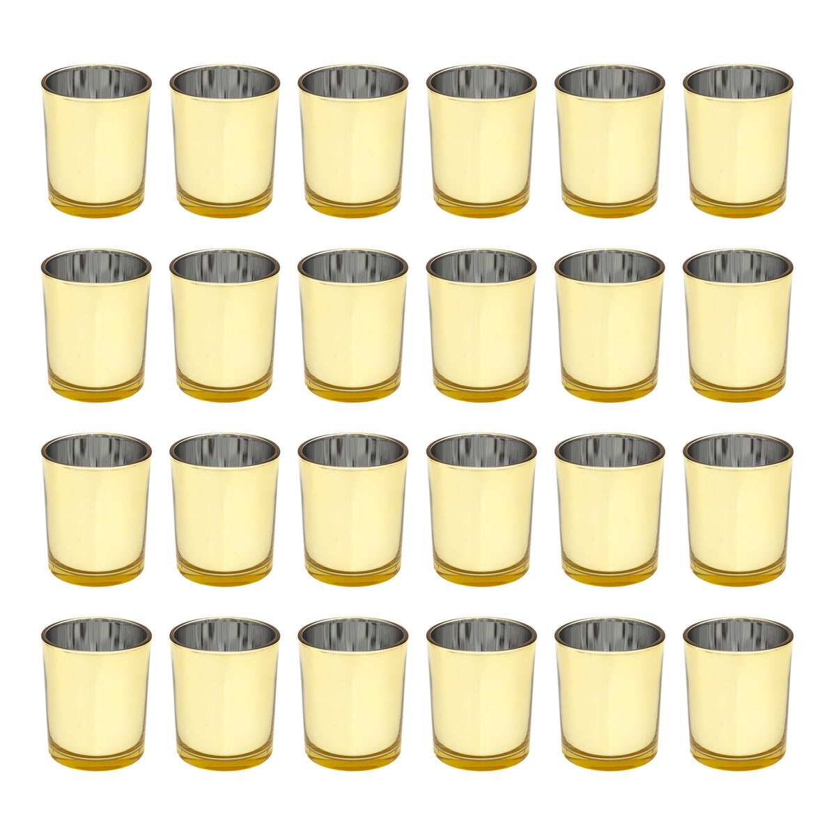 Gold Glass Votive Candle Holders - Set of 24