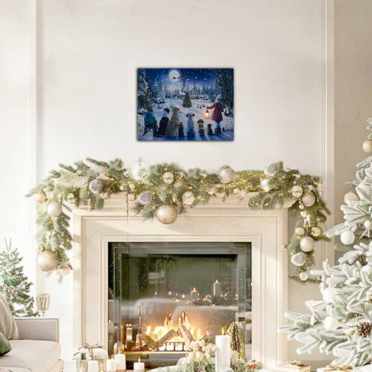 Battery-Operated Lighted Wall Art - Holiday Gathering