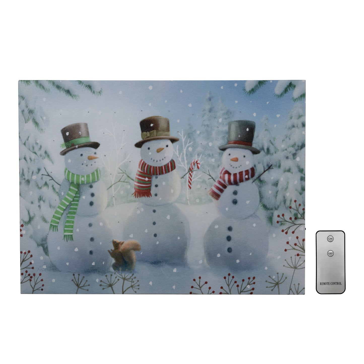 Battery Operated Lighted Wall Art - Cheerful Snowmen