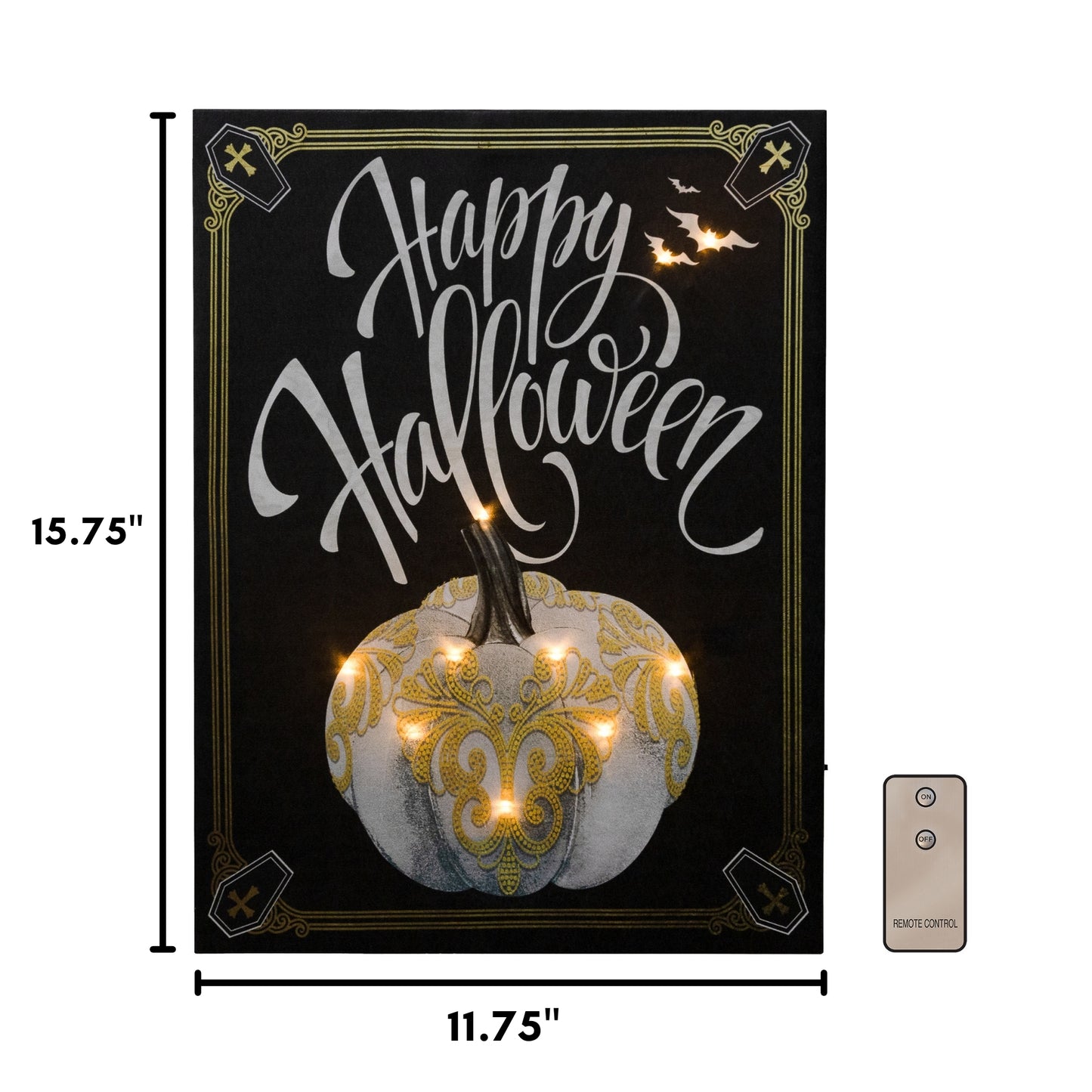 Battery-Operated Lighted Wall Art - Happy Halloween Pumpkin