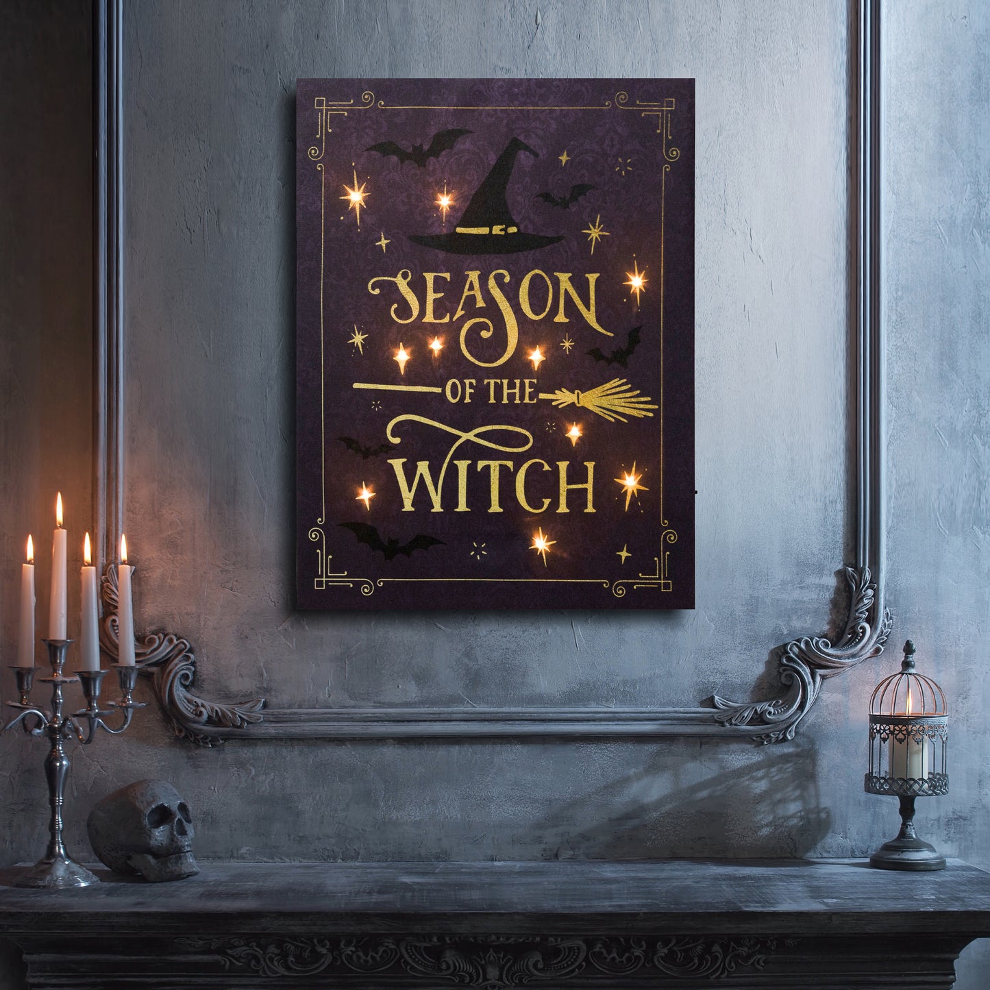 Battery-Operated Lighted Wall Art - Season of the Witch