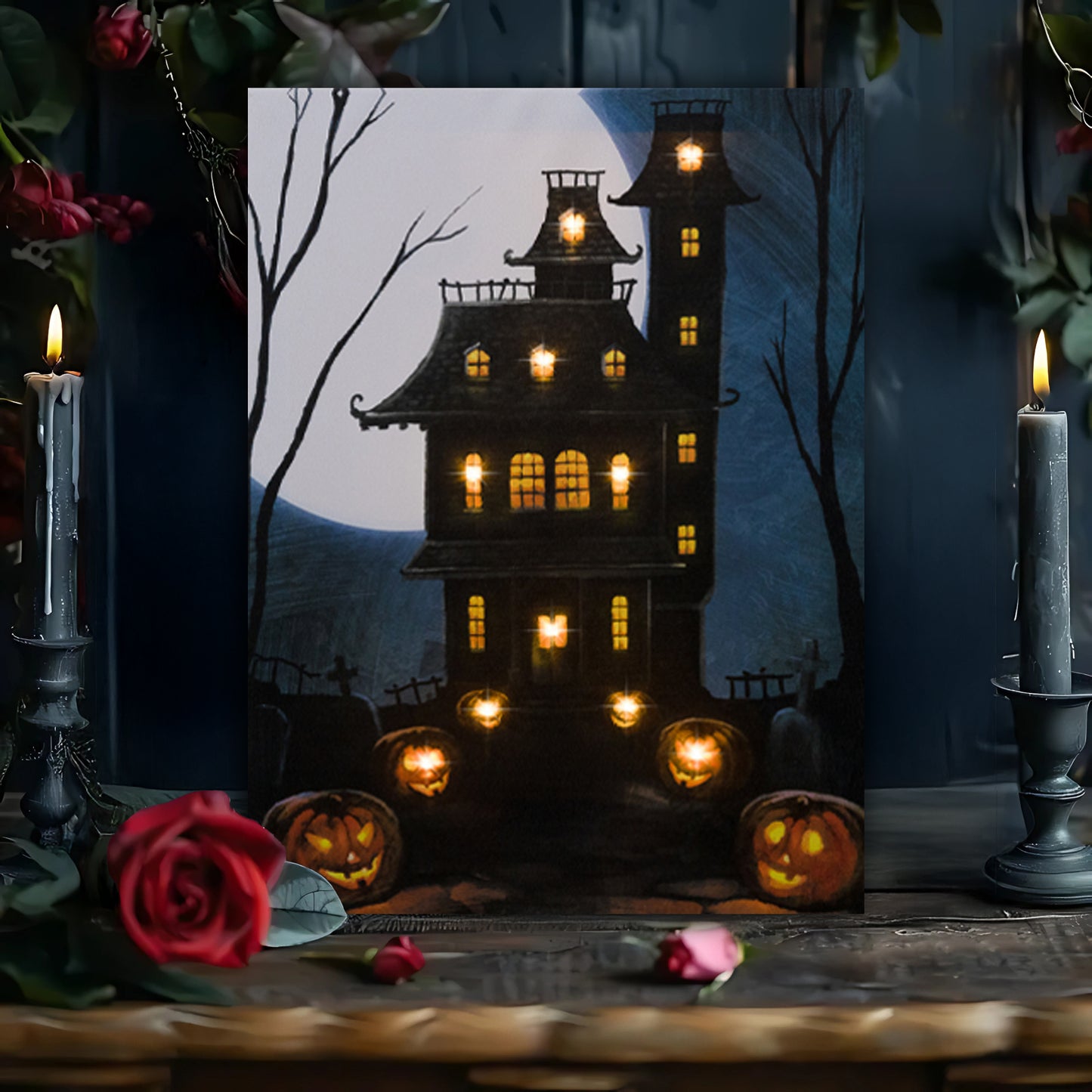 Battery Operated Lighted Wall Art - Haunted Mansion