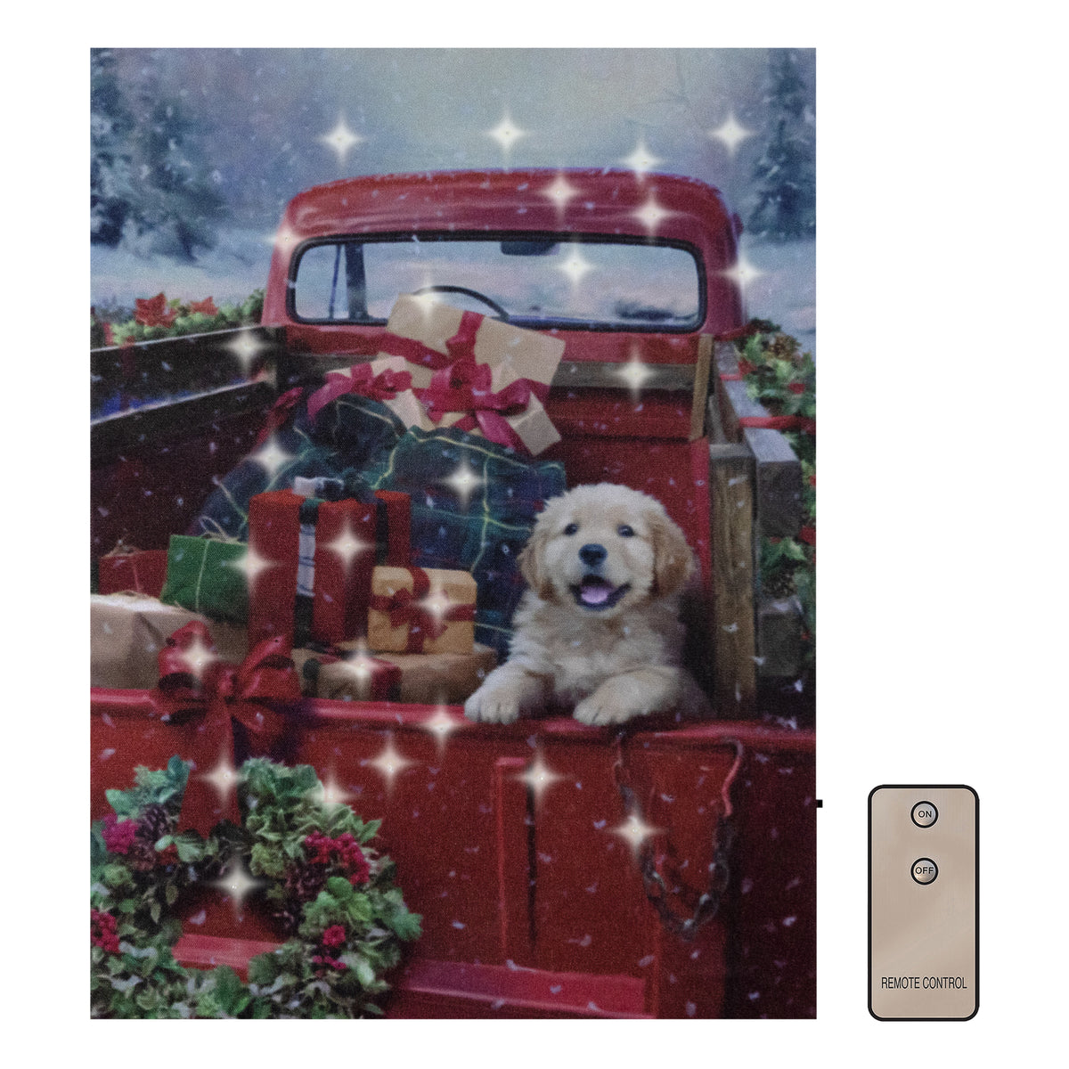 Battery-Operated Lighted Wall Art - Christmas Puppy
