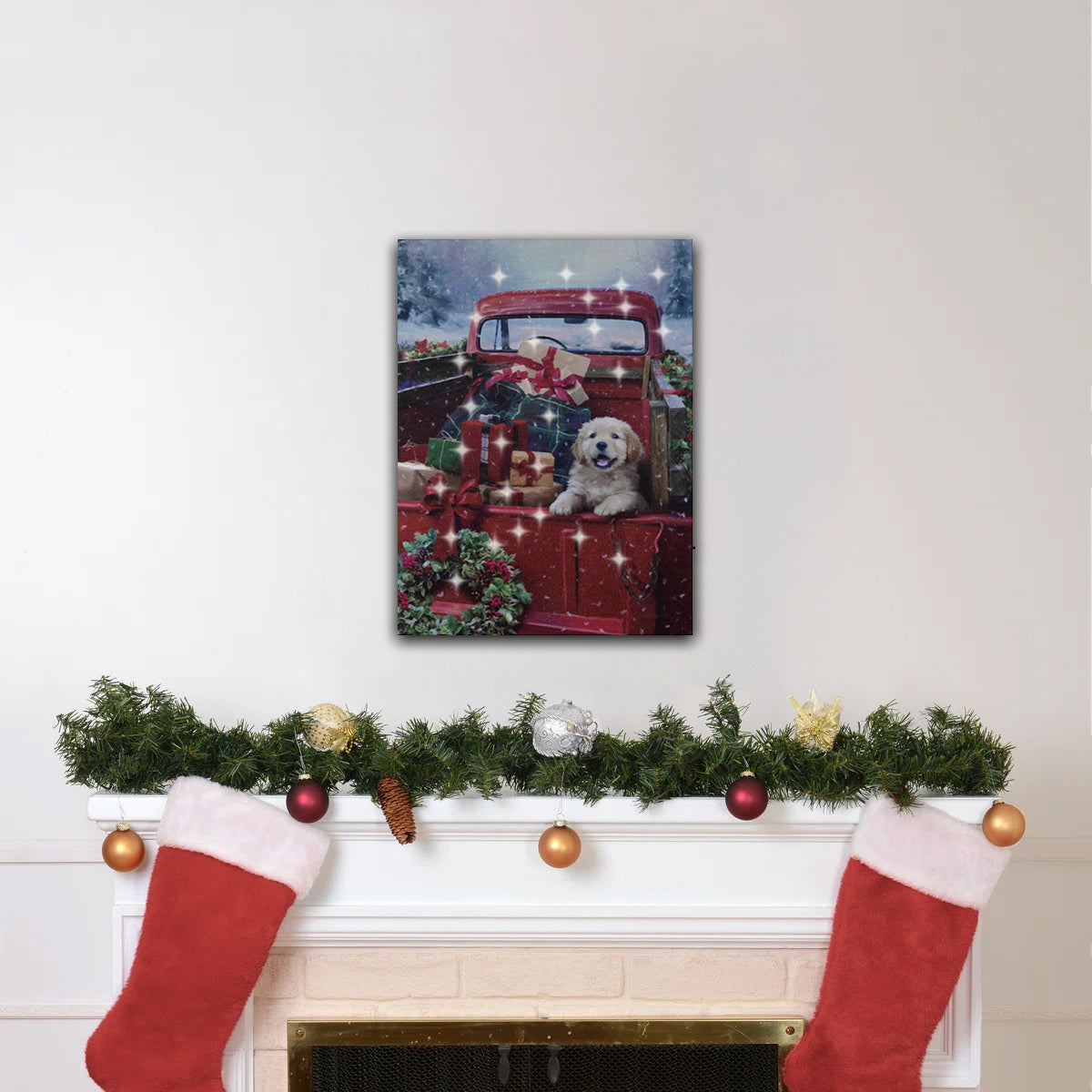 Battery-Operated Lighted Wall Art - Christmas Puppy