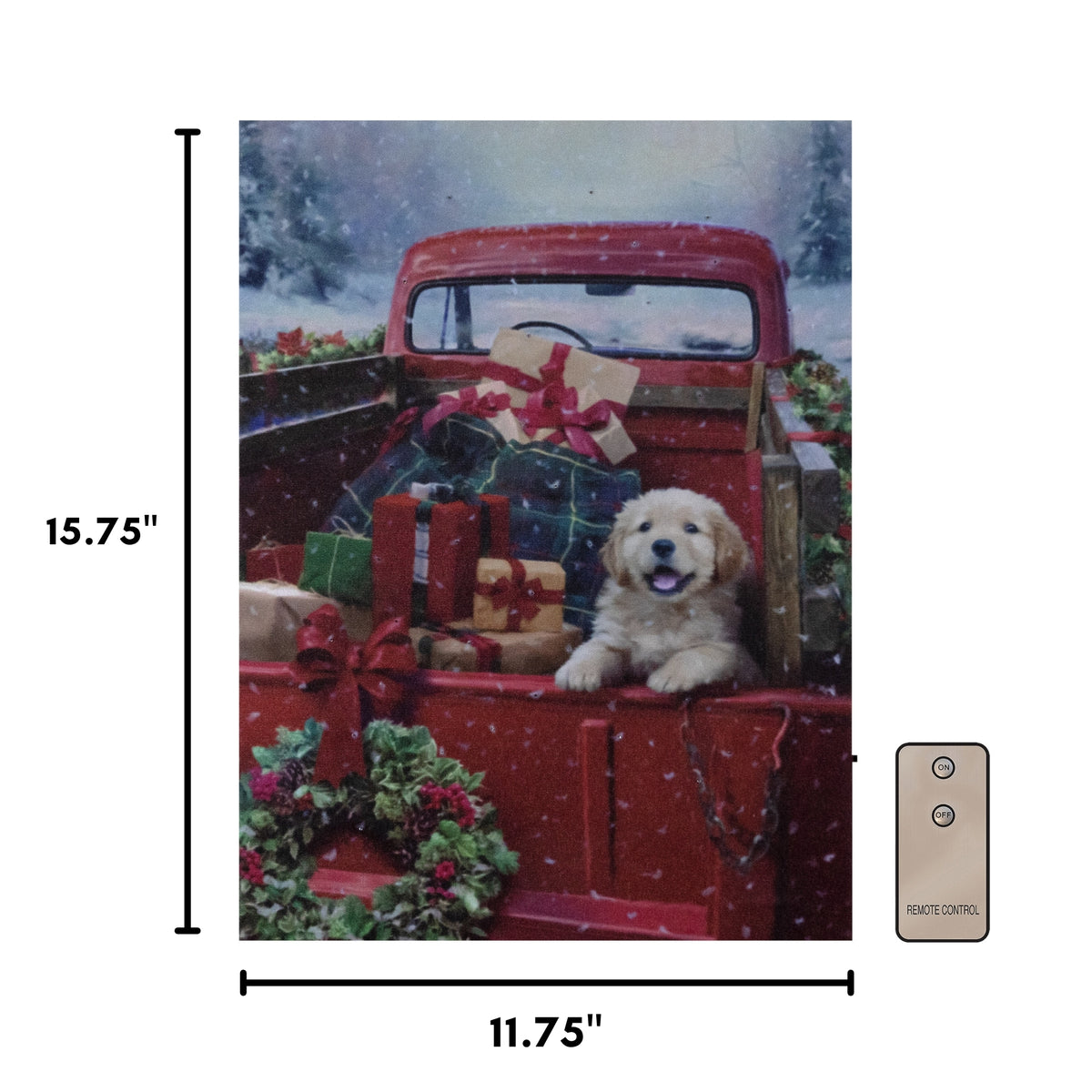 Battery-Operated Lighted Wall Art - Christmas Puppy