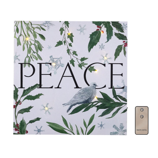 Battery-Operated Lighted Wall Art - Peace