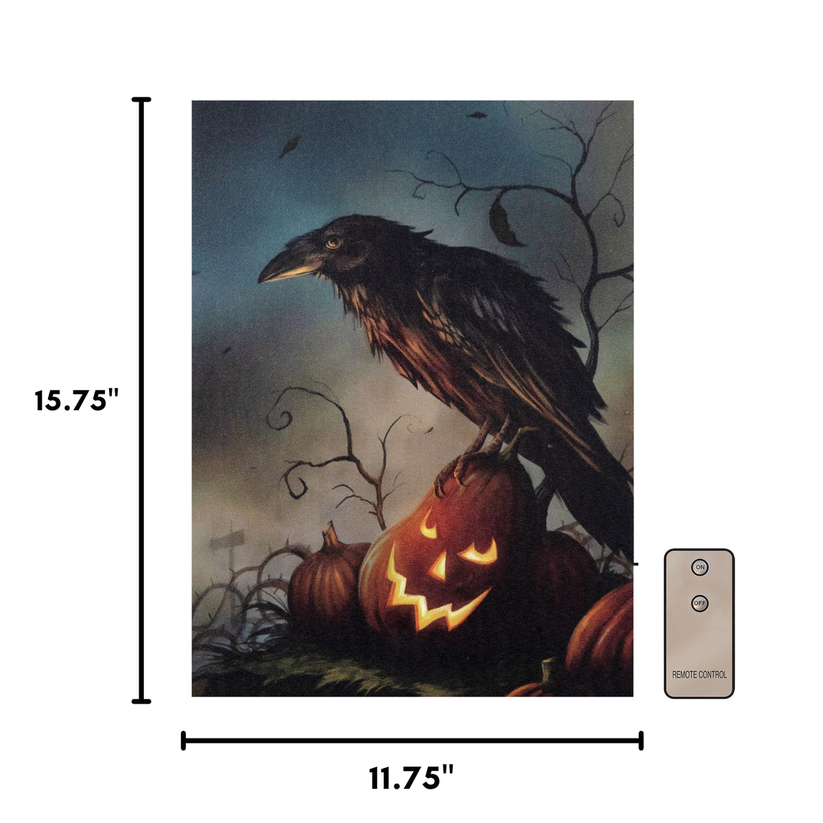 Battery-Operated Lighted Wall Art - Halloween Raven