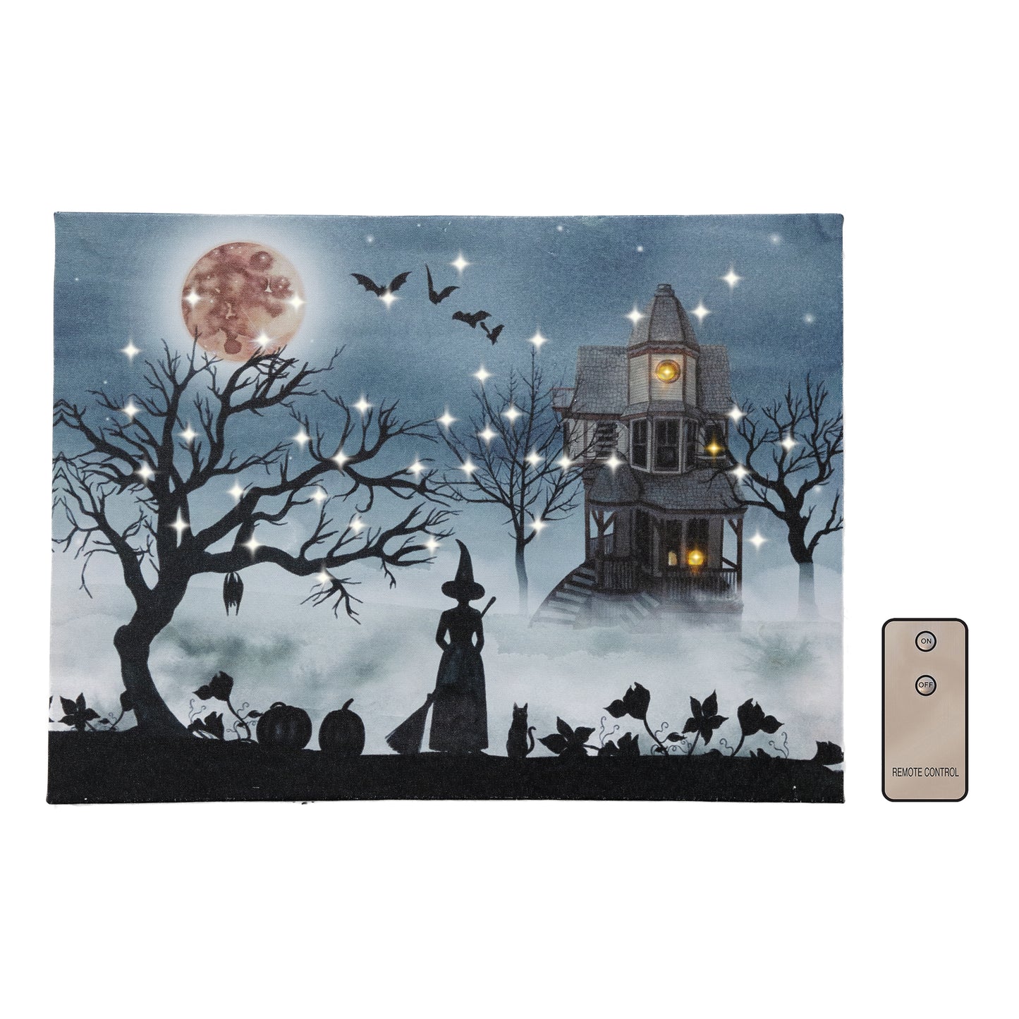 Battery-Operated Lighted Wall Art - Halloween Night