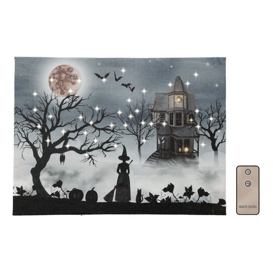 Battery-Operated Lighted Wall Art - Halloween Night