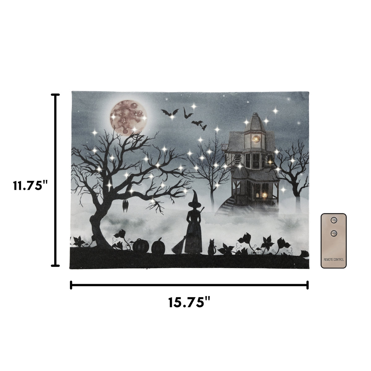 Battery-Operated Lighted Wall Art - Halloween Night