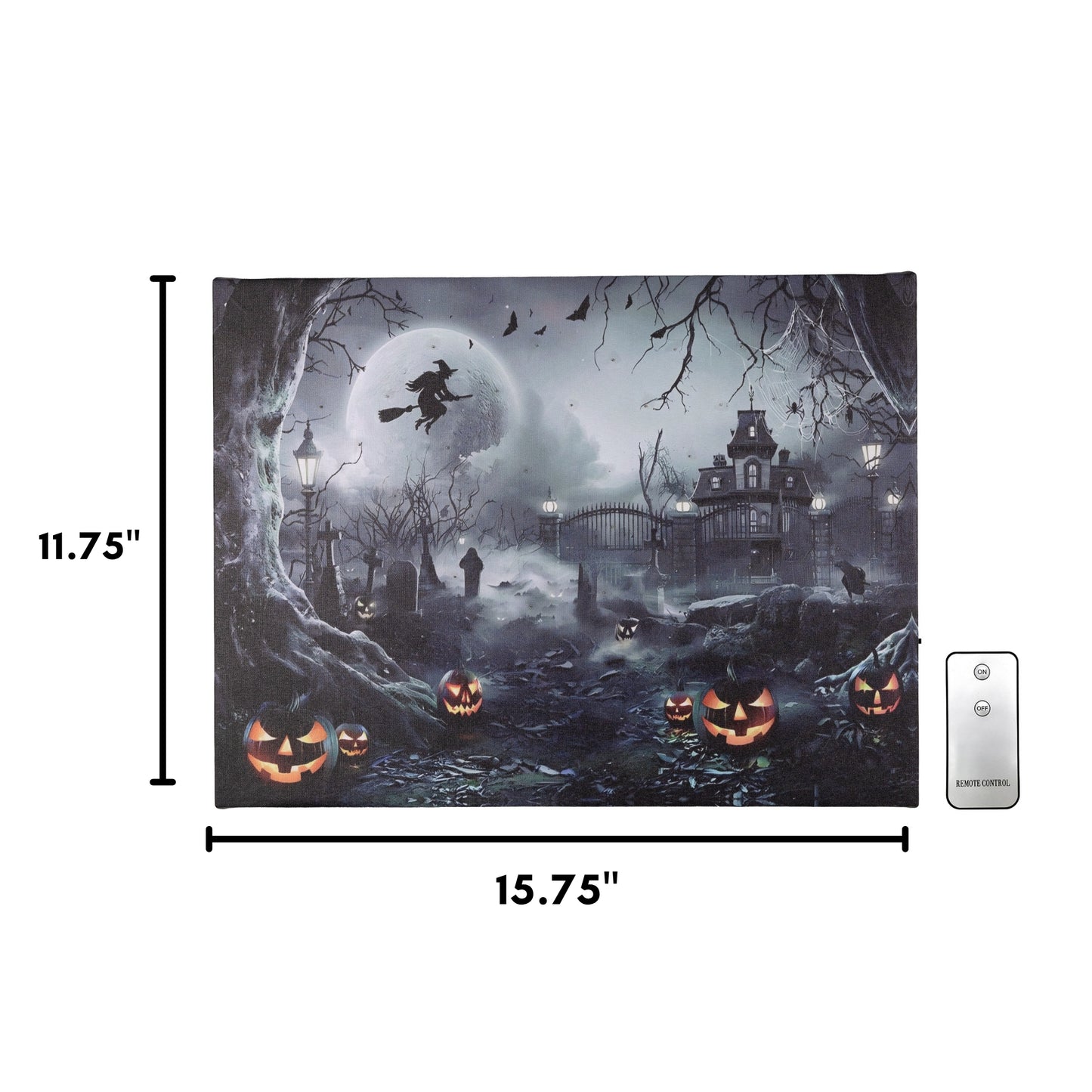 Battery-Operated Lighted Wall Art - Spooky Halloween Night