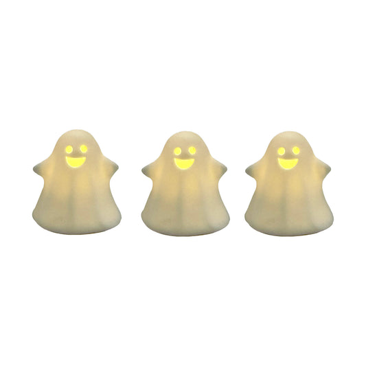 Battery Operated Ceramic Ghosts - Set of 3