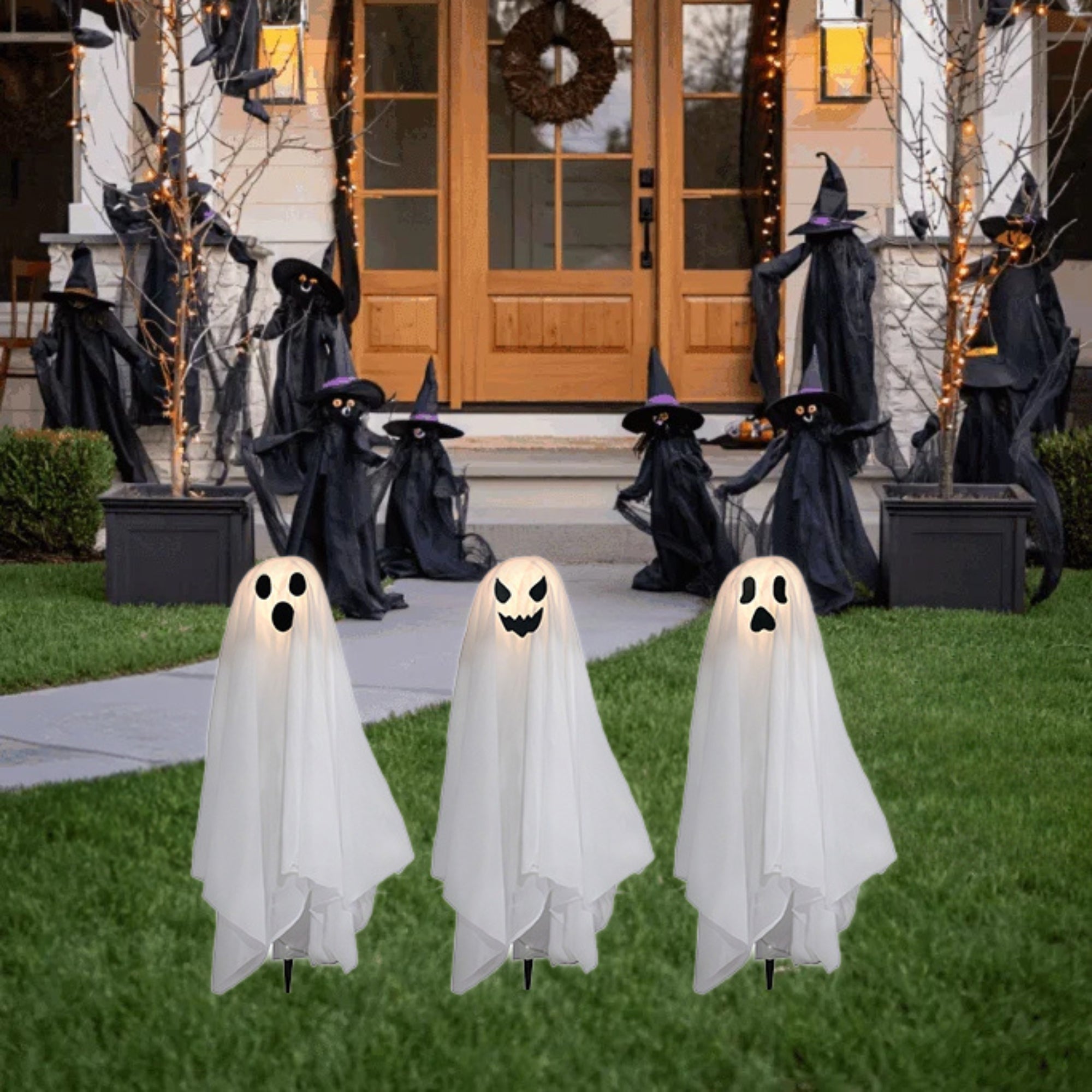 Ghosts go away✨☆ Battery-Operated Lighted Ghosts - Set of 3 – LumaBase