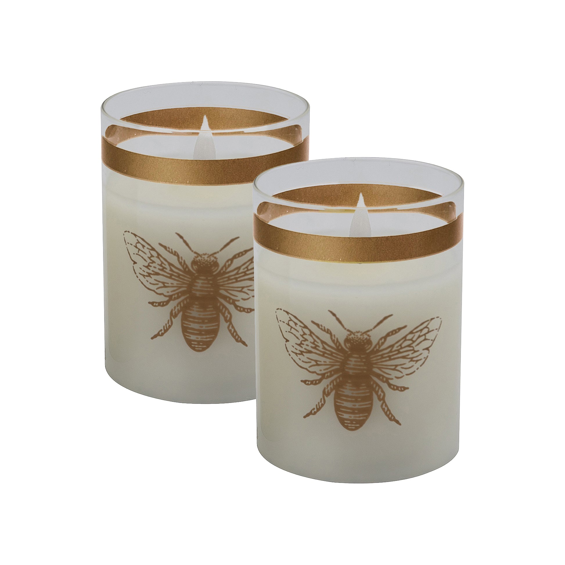 Abeja Electric Window Candles, 4-Pack Flickering Flameless Tapers With On/Off Switch, 7W Bulbs, 5ft Cord, Beige