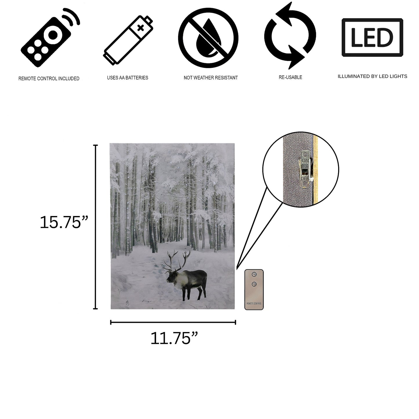 Battery-Operated Lighted Wall Art - Still Winter Night