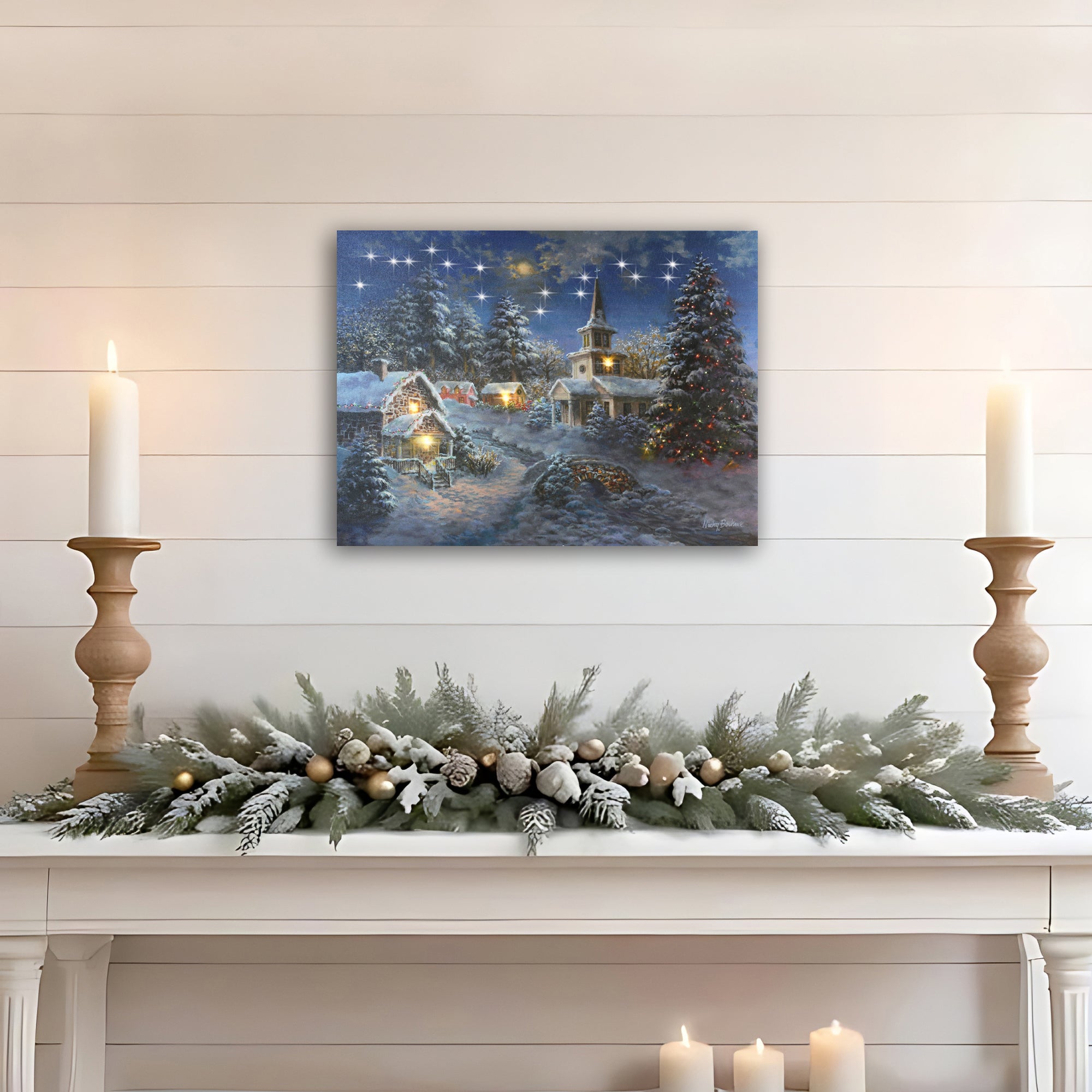 Battery-Operated Lighted Wall Art - Winter Village – LumaBase