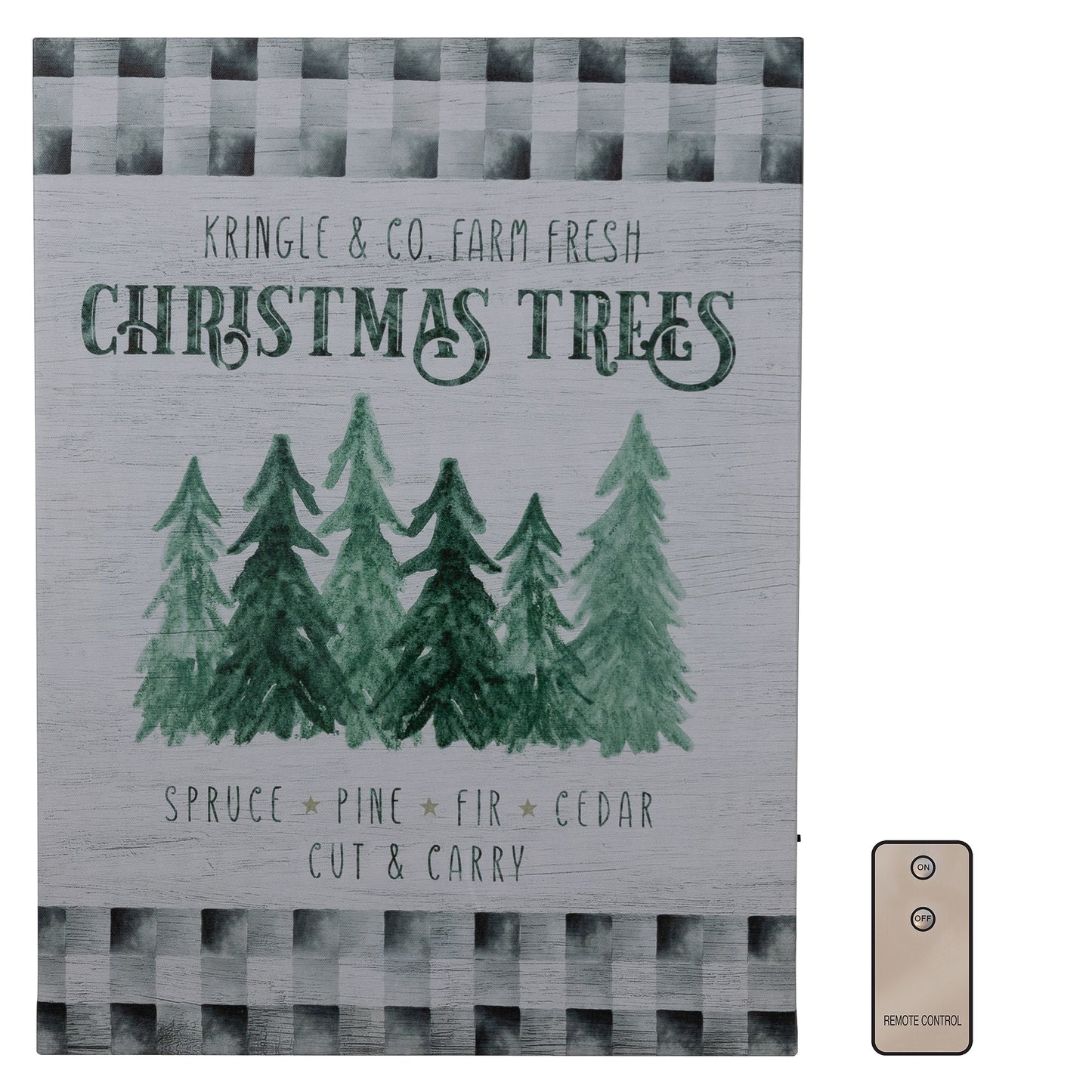 Battery Operated Lighted Wall Art - Holiday Tree Farm
