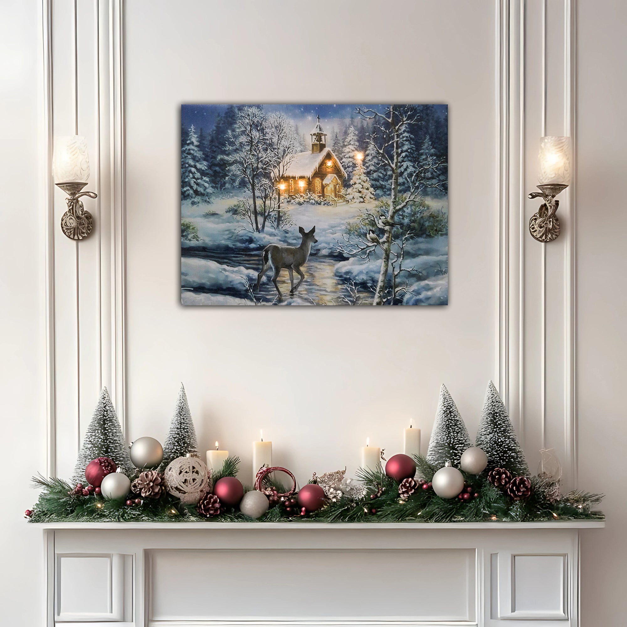 Battery-Operated Lighted Wall Art - Winter Woods – LumaBase