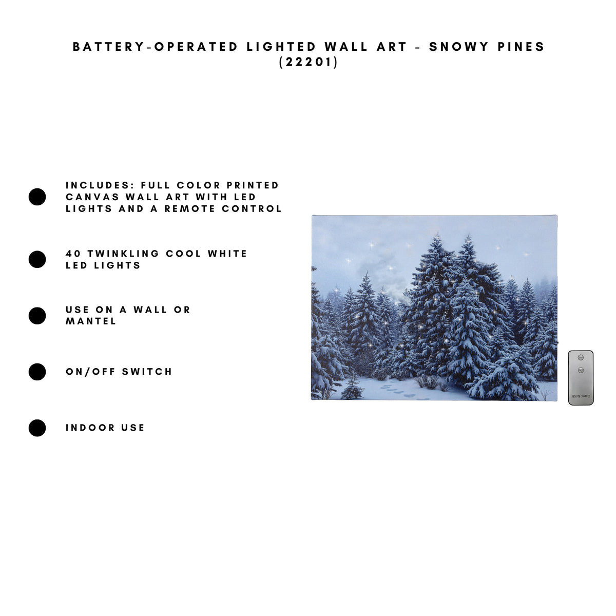 Battery-Operated Lighted Wall Art - Snowy Pines
