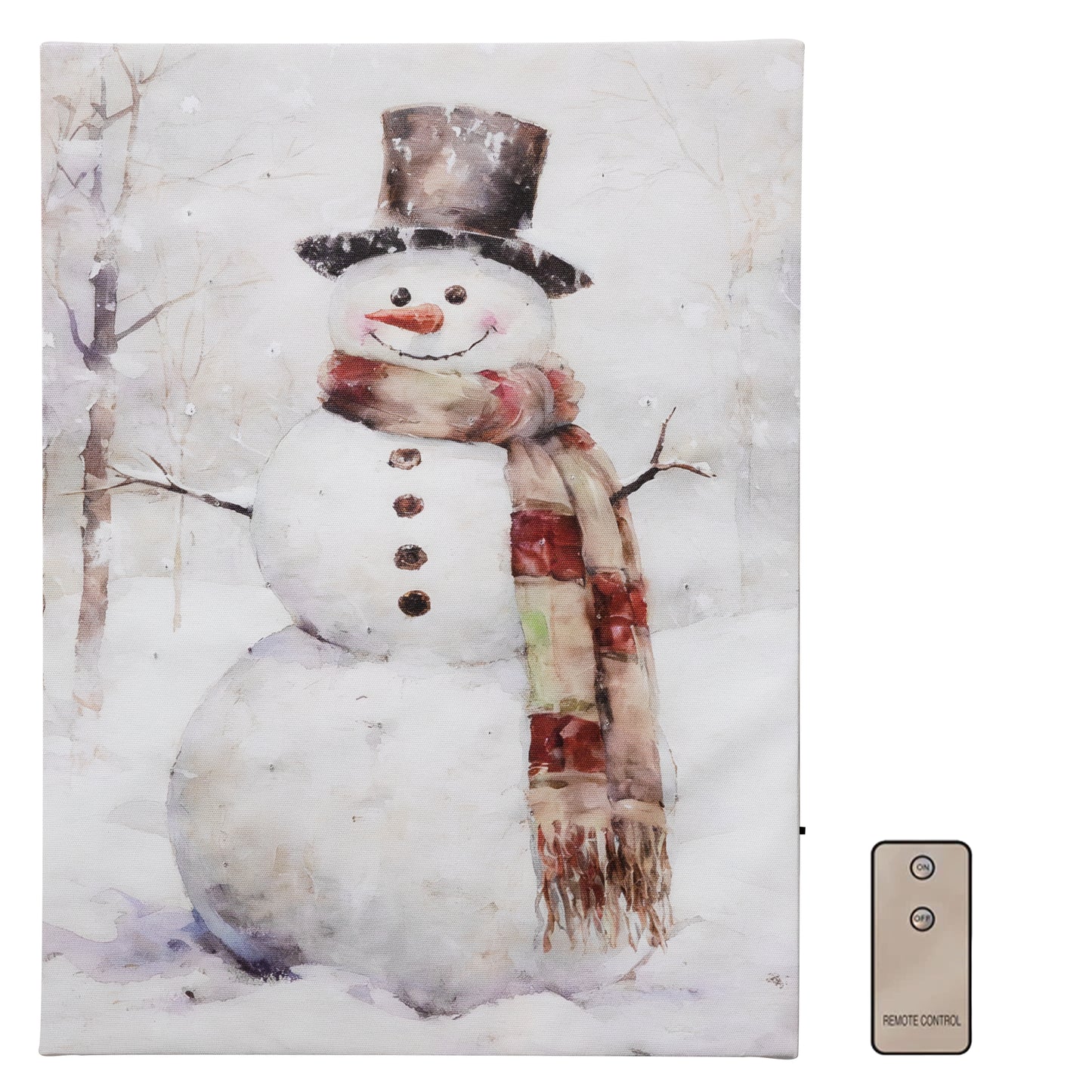 Battery-Operated Lighted Wall Art - Snowman