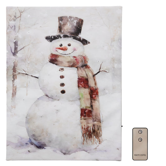 Battery-Operated Lighted Wall Art - Snowman