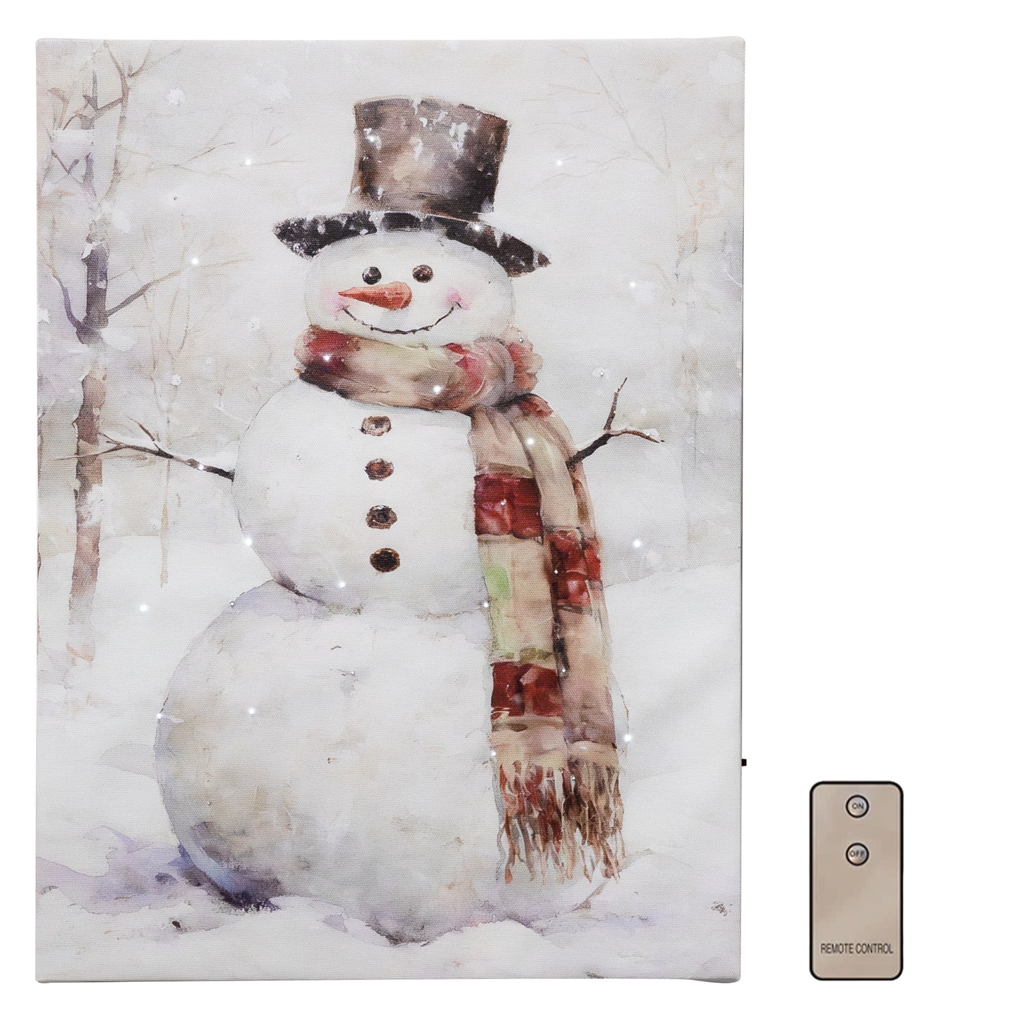 Battery-Operated Lighted Wall Art - Snowman