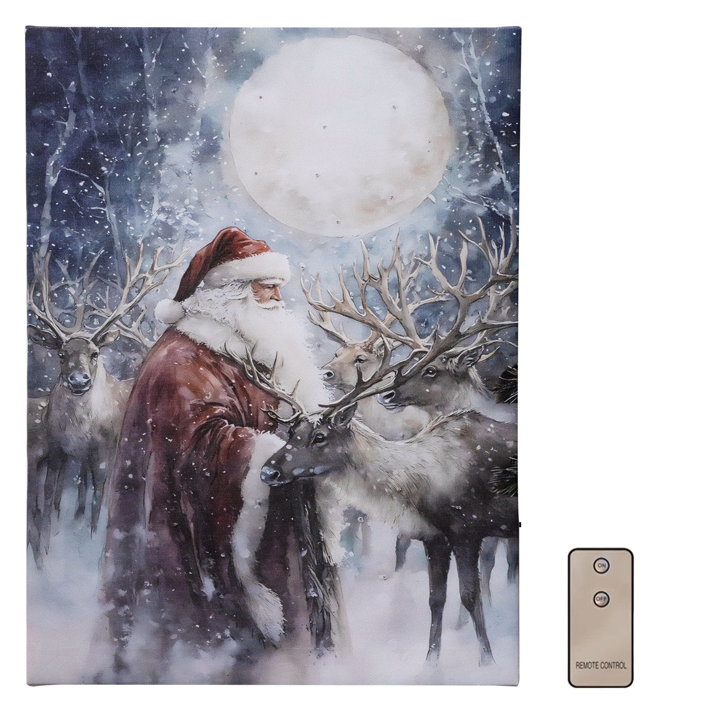 Battery-Operated Lighted Wall Art - Santa's Reindeer