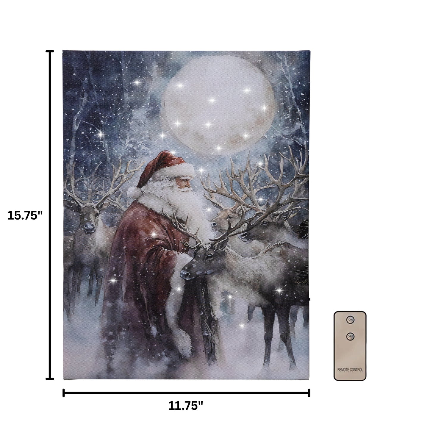 Battery-Operated Lighted Wall Art - Santa's Reindeer