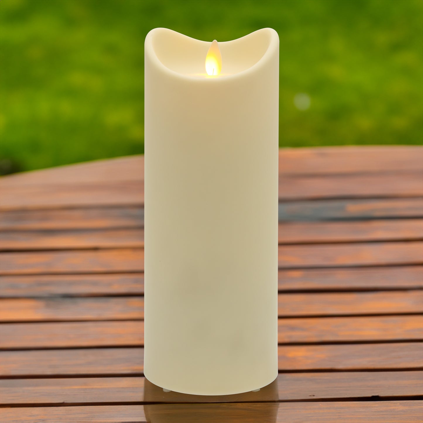 Weather Resistant LED Candle with Flickering Flame - 9"