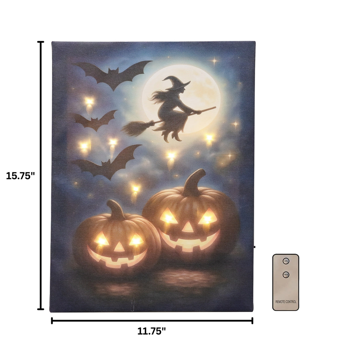 Battery-Operated Lighted Wall Art - Flying Witch