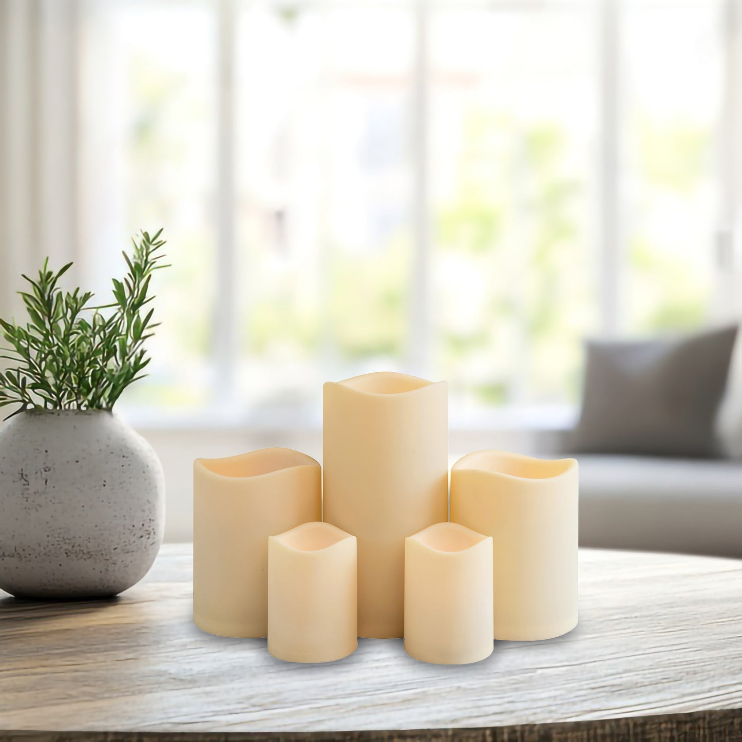Battery Operated LED Candles with Remote Control - Set of 5
