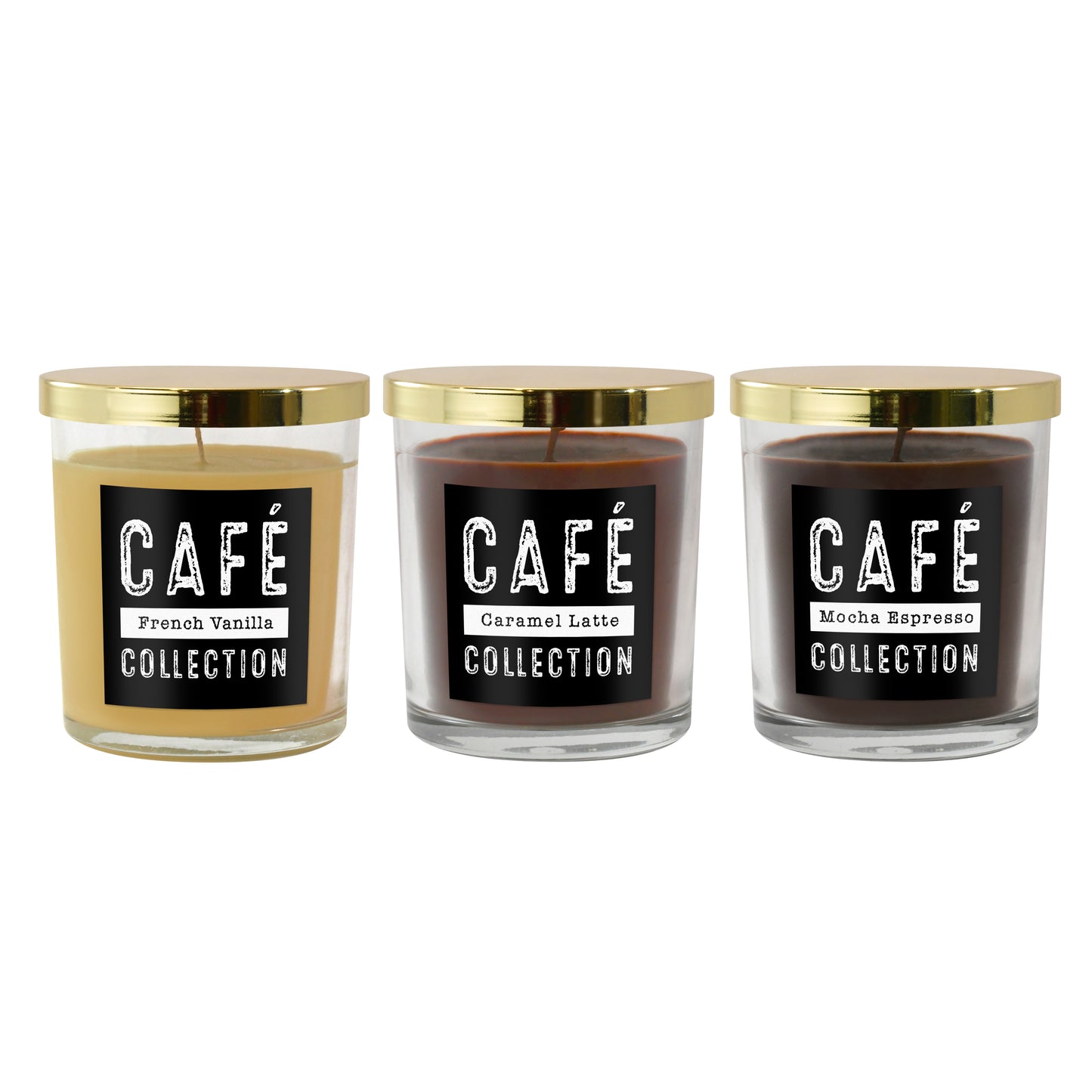 LumaBase Scented Wax Candles, Coffee Collection - Set of 3