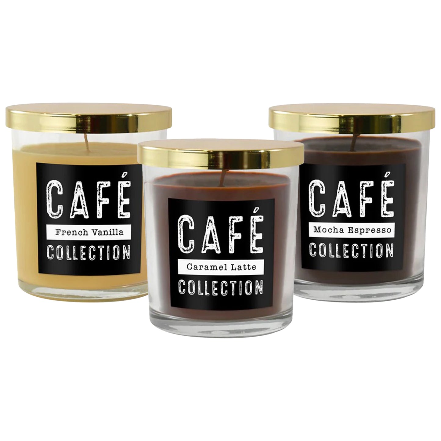 LumaBase Scented Wax Candles, Coffee Collection - Set of 3