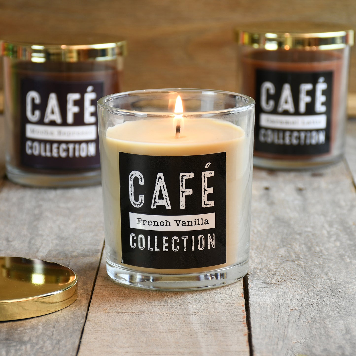 LumaBase Scented Wax Candles, Coffee Collection - Set of 3