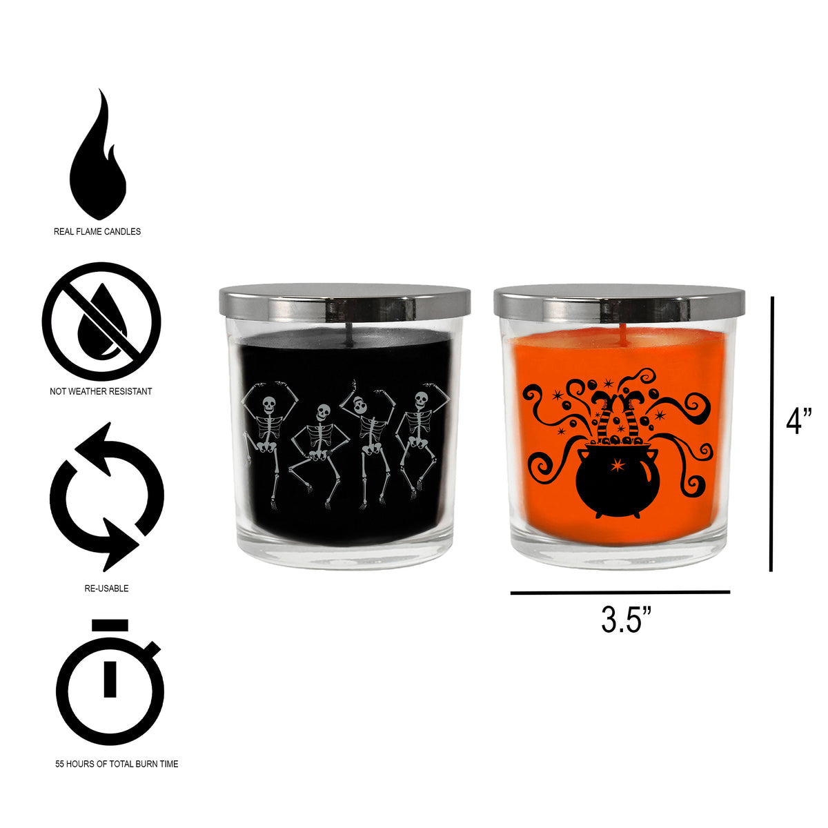 Scented Wax Candles, Halloween Collection - Set of 2