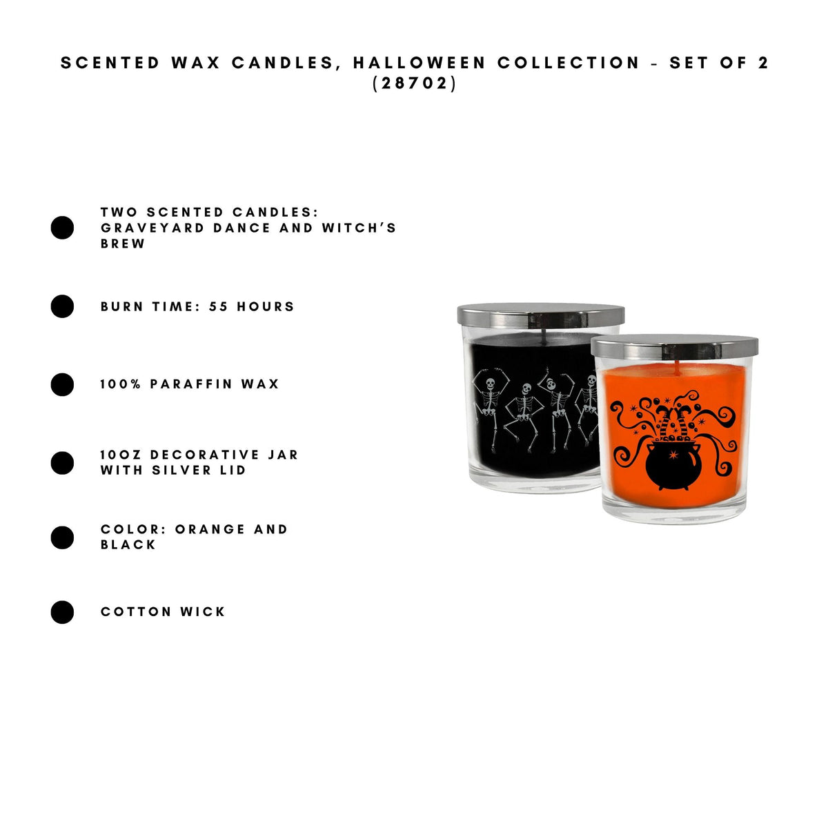 Scented Wax Candles, Halloween Collection - Set of 2