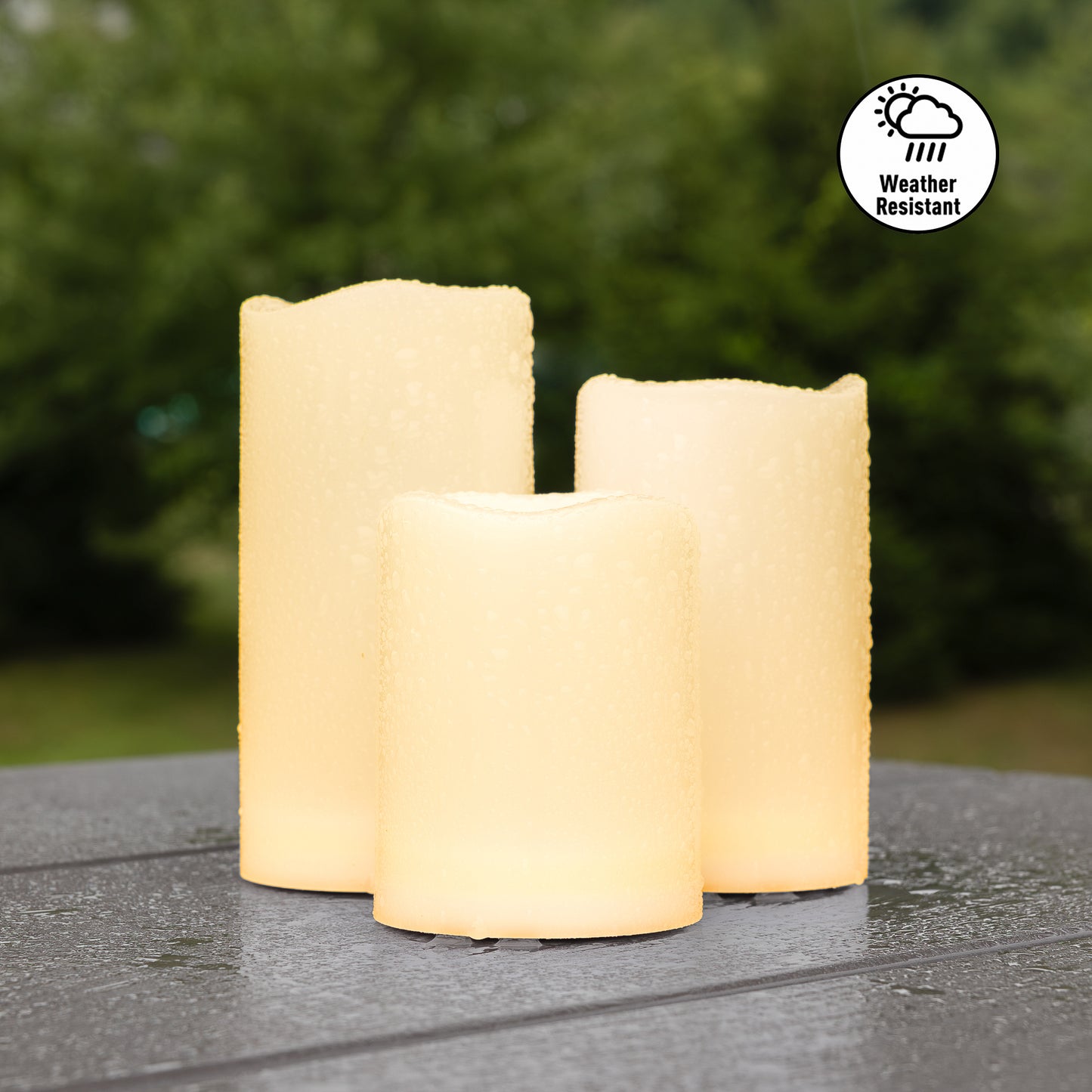 Solar Powered Candles - Set of 3