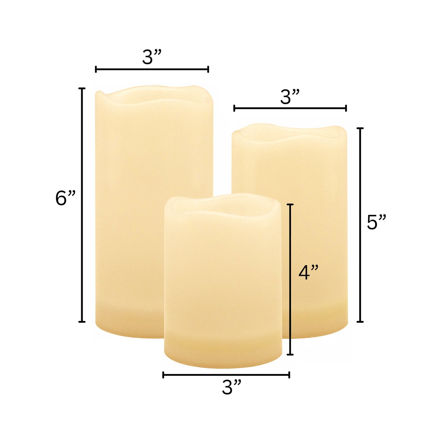 Solar Powered Candles - Set of 3