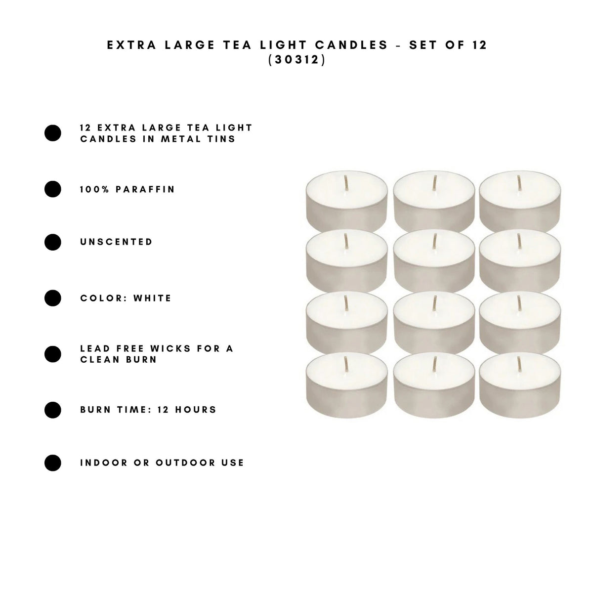 Extra-Large Tea Light Candles
