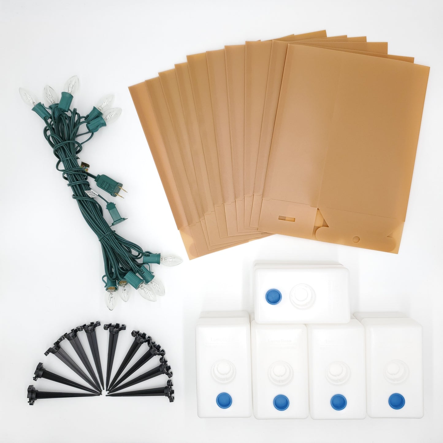 Electric Luminaria Kit, Tan - Set of 10 - with LumaBases