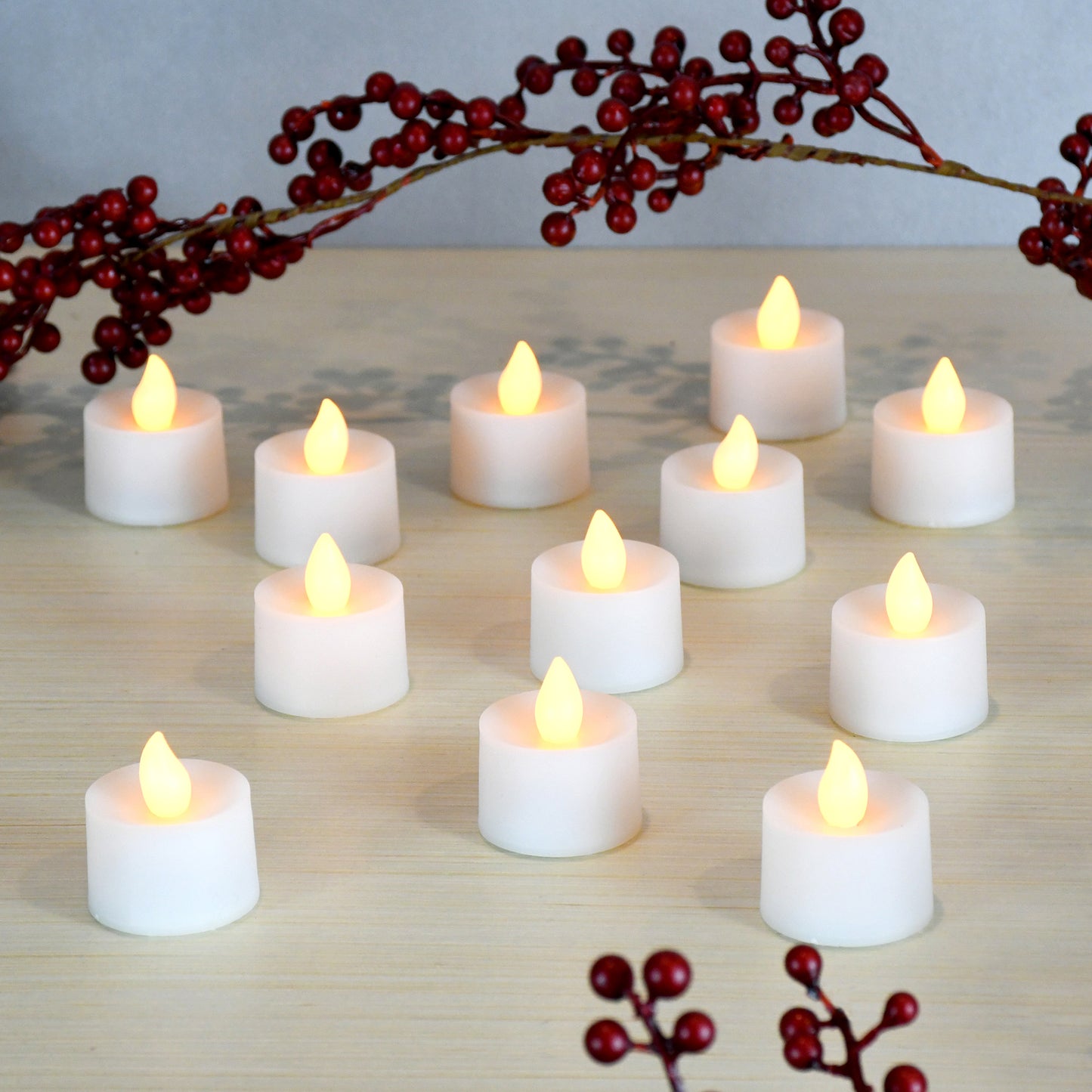 Battery-Operated Tea Light Candles - Set of 12
