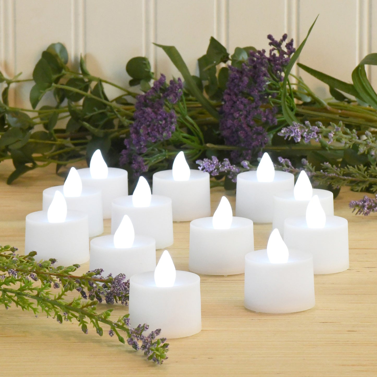 Battery-Operated Tea Light Candles - Set of 12