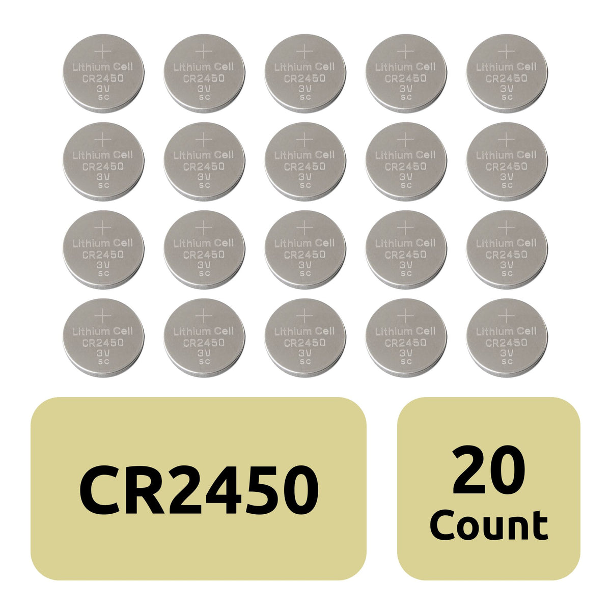 Lithium Coin Batteries - Set of 20