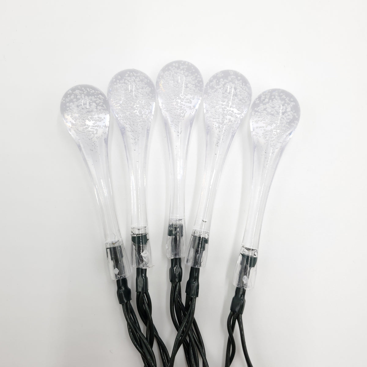Solar-Powered Crystal Water Drop String Lights