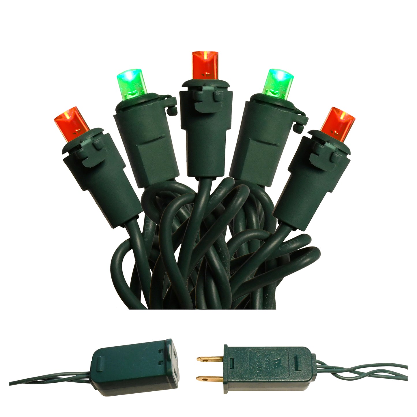 Electric LED Mini String Lights with 70 Red and Green Bulbs