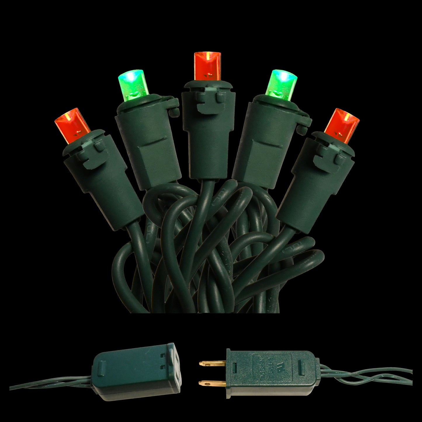 Electric LED Mini String Lights with 70 Red and Green Bulbs