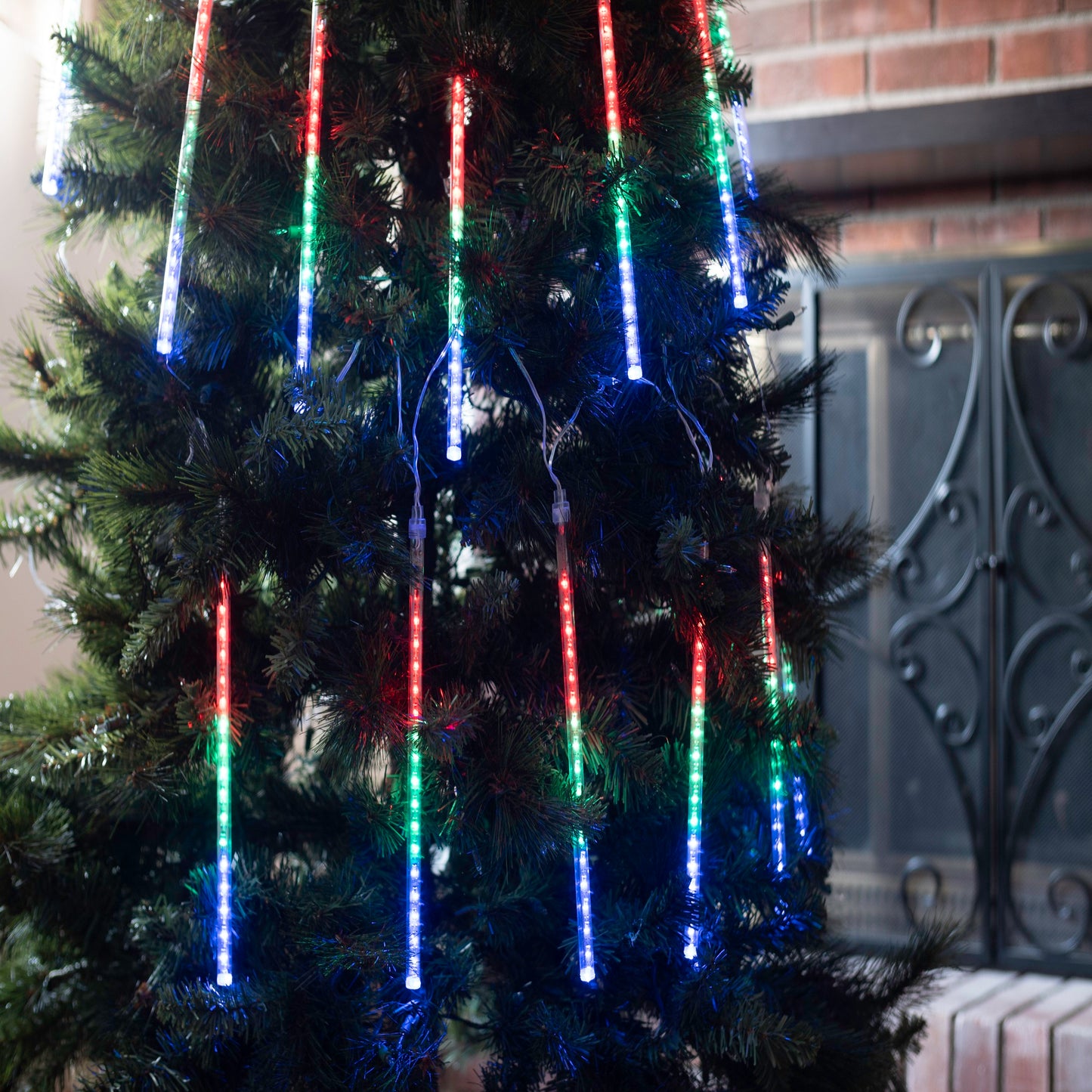 Electric LED Meteor Lights with 8 Multicolor Cascading Light Tubes